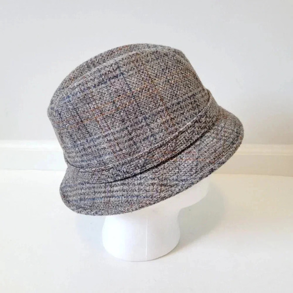 Dobbs Fifth Avenue Fedora Hat 7 1/8 Men's Vintage Tweed Plaid Buckle - Picture 4 of 6